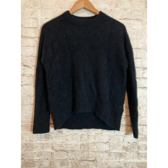 BR Cashmere Sweater Womens Small Black Hi Low Crop Front Pullover Soft Capsule - Picture 1 of 13